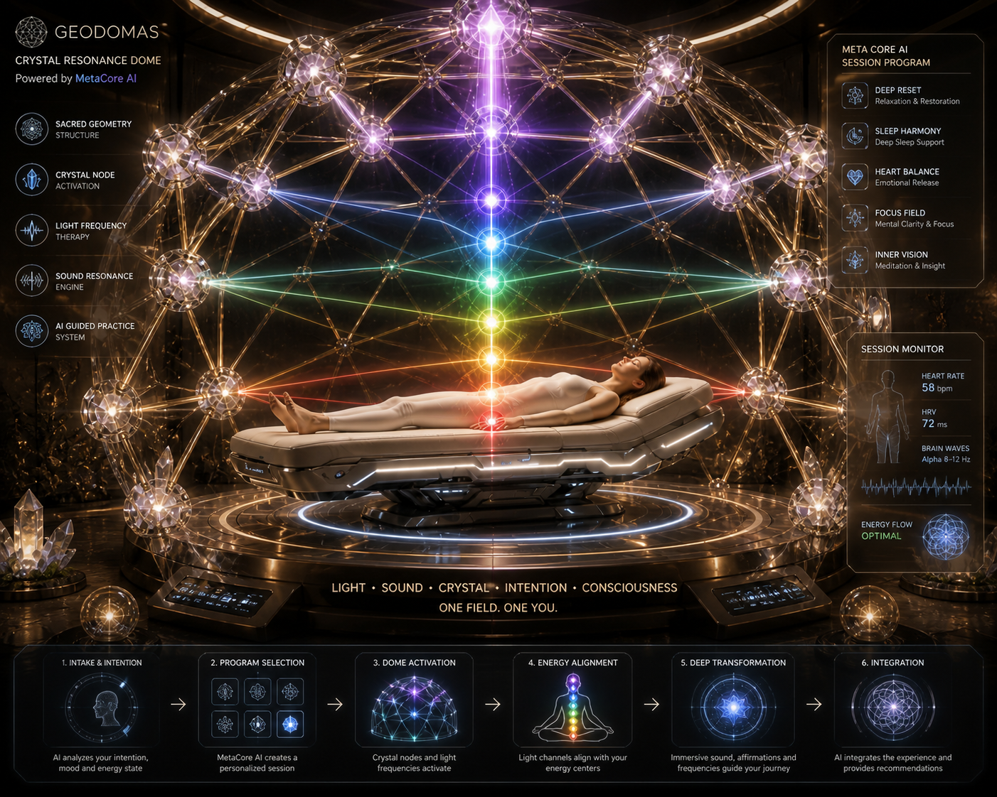 MetaCore Astral Dome Crystal Node Layer technologijos schema